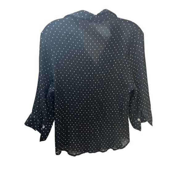 Violet & Claire Womens Button Up Polka-Dot Blouse Shirt Large - Picture 2 of 5